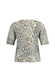 Strick-T-Shirt aus Wolle - 954-himalaya patterned - Beige