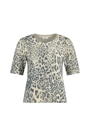 Strick-T-Shirt aus Wolle - 954-himalaya patterned - Beige