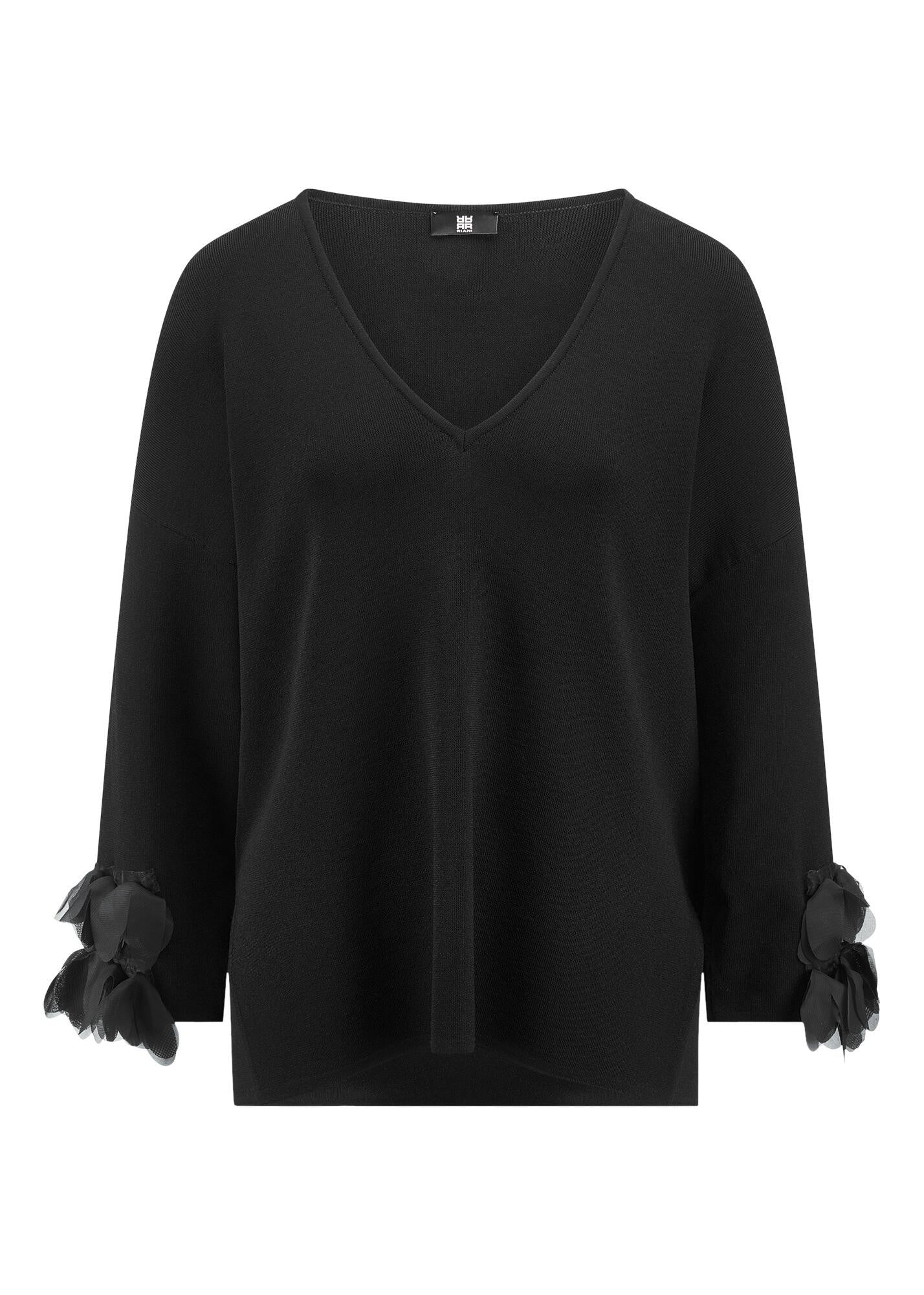 Strickpullover aus Viskosemix - 999-black - Schwarz