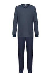 Schlafanzug aus Baumwollmix - 668-yacht blue - Blau