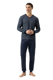 Schlafanzug aus Baumwollmix - 668-yacht blue - Blau