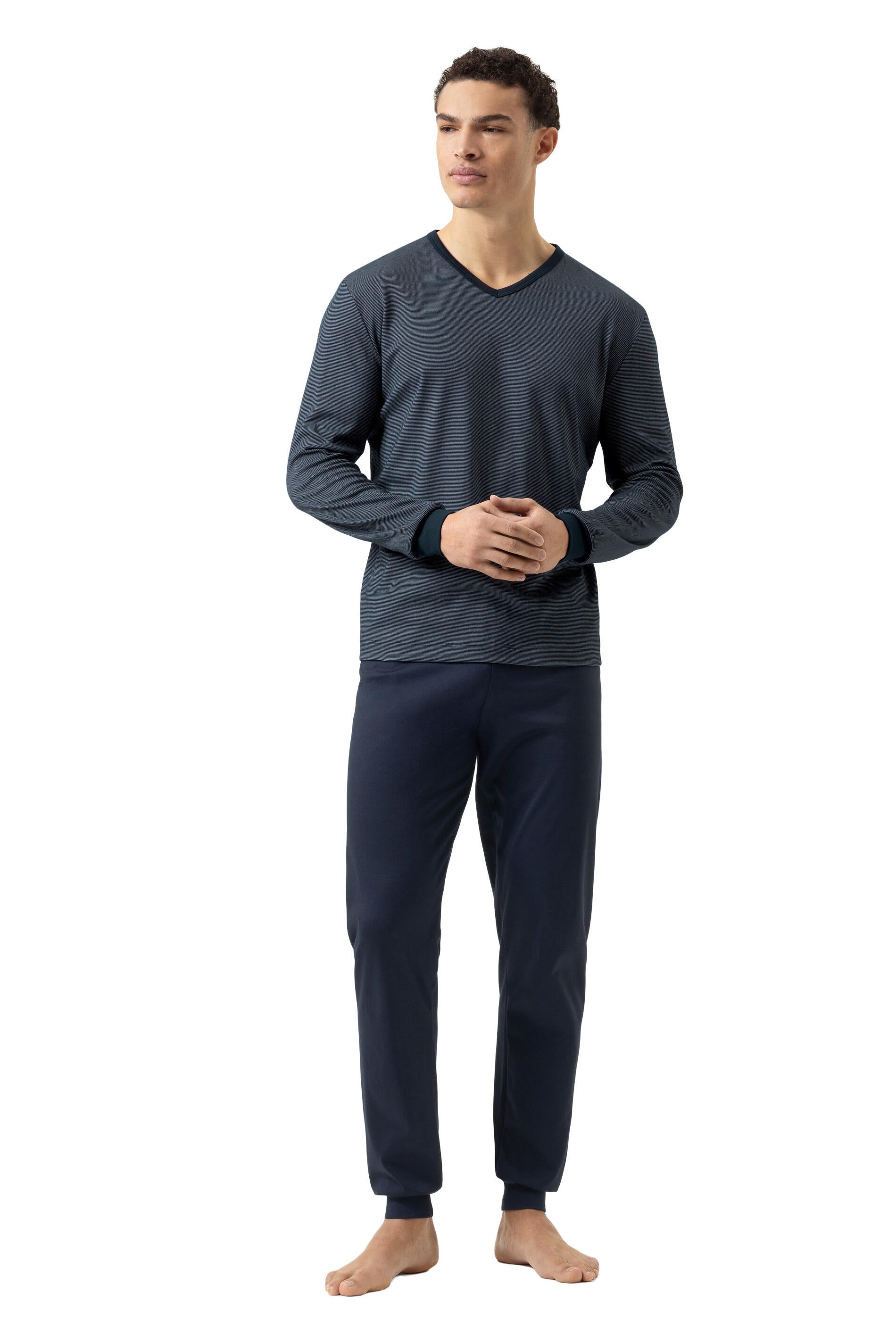 Schlafanzug aus Baumwollmix - 668-yacht blue - Blau