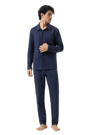 Schlafanzug aus Baumwolle - 668-yacht blue - Blau