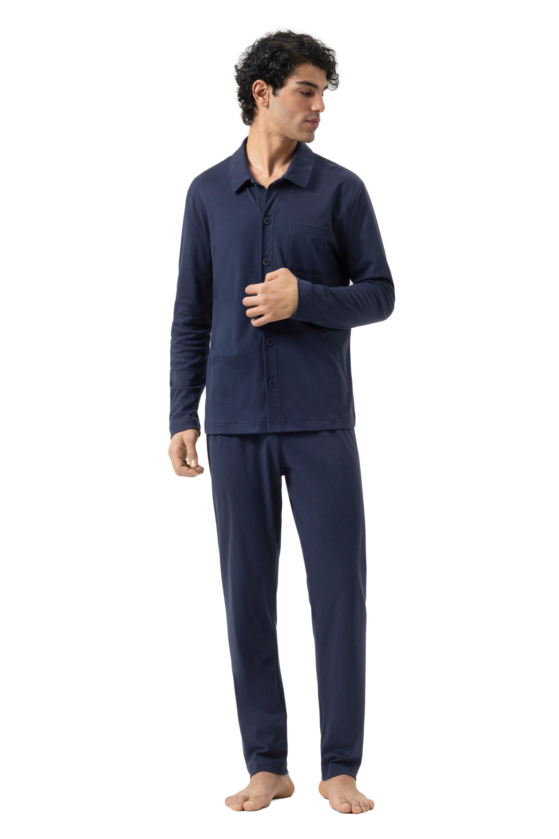 Schlafanzug aus Baumwolle - 668-yacht blue - Blau