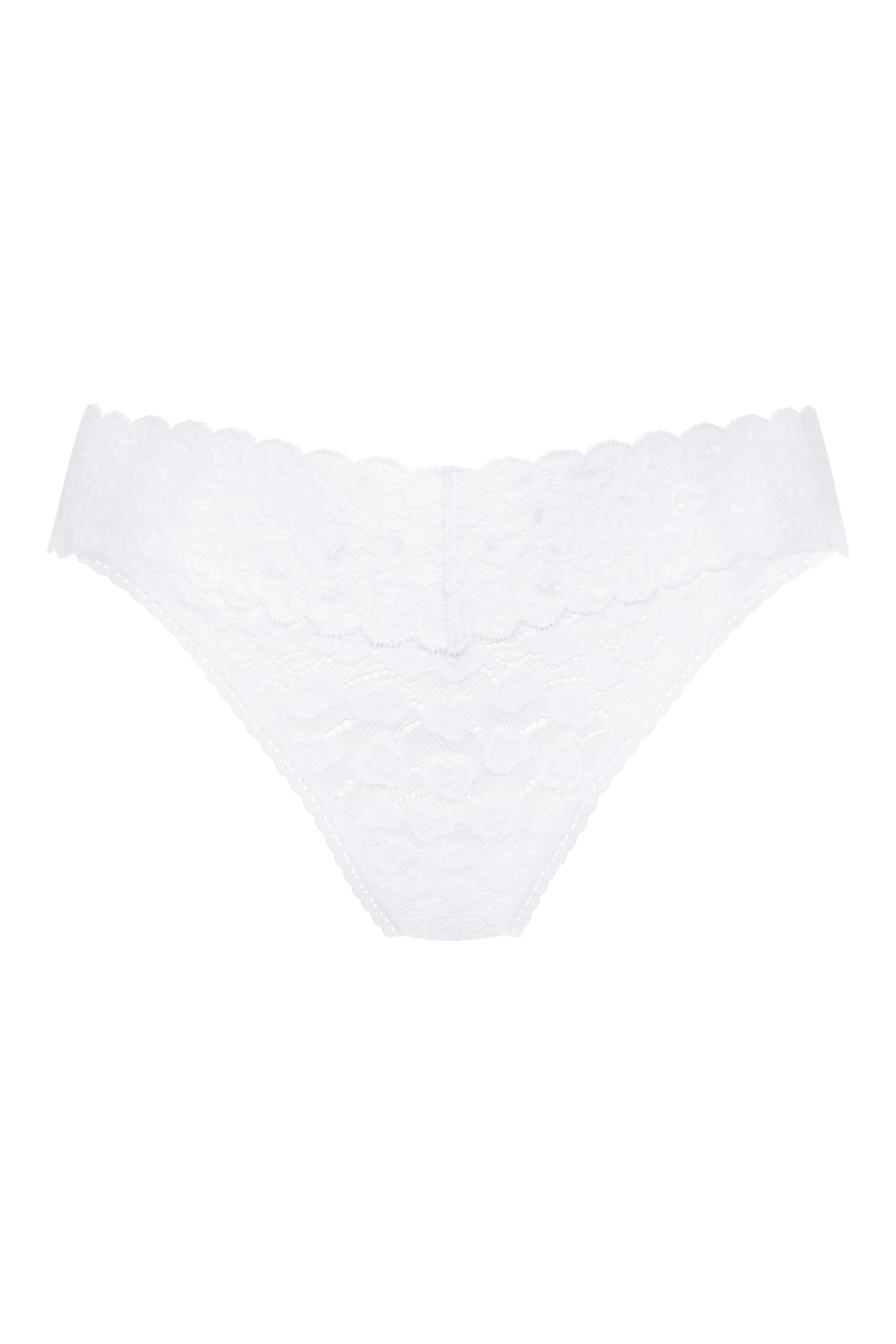 String mit Spitze - 1-weiss - Weiß
