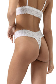 String mit Spitze - 1-weiss - Weiß