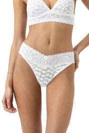 String mit Spitze - 1-weiss - Weiß