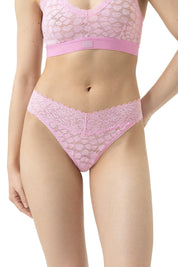 String mit Spitze - 1718-soft pink - Rosa