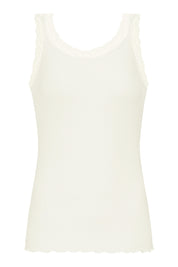 Top mit Spitzen-Details - 1204-oatmilk - Creme