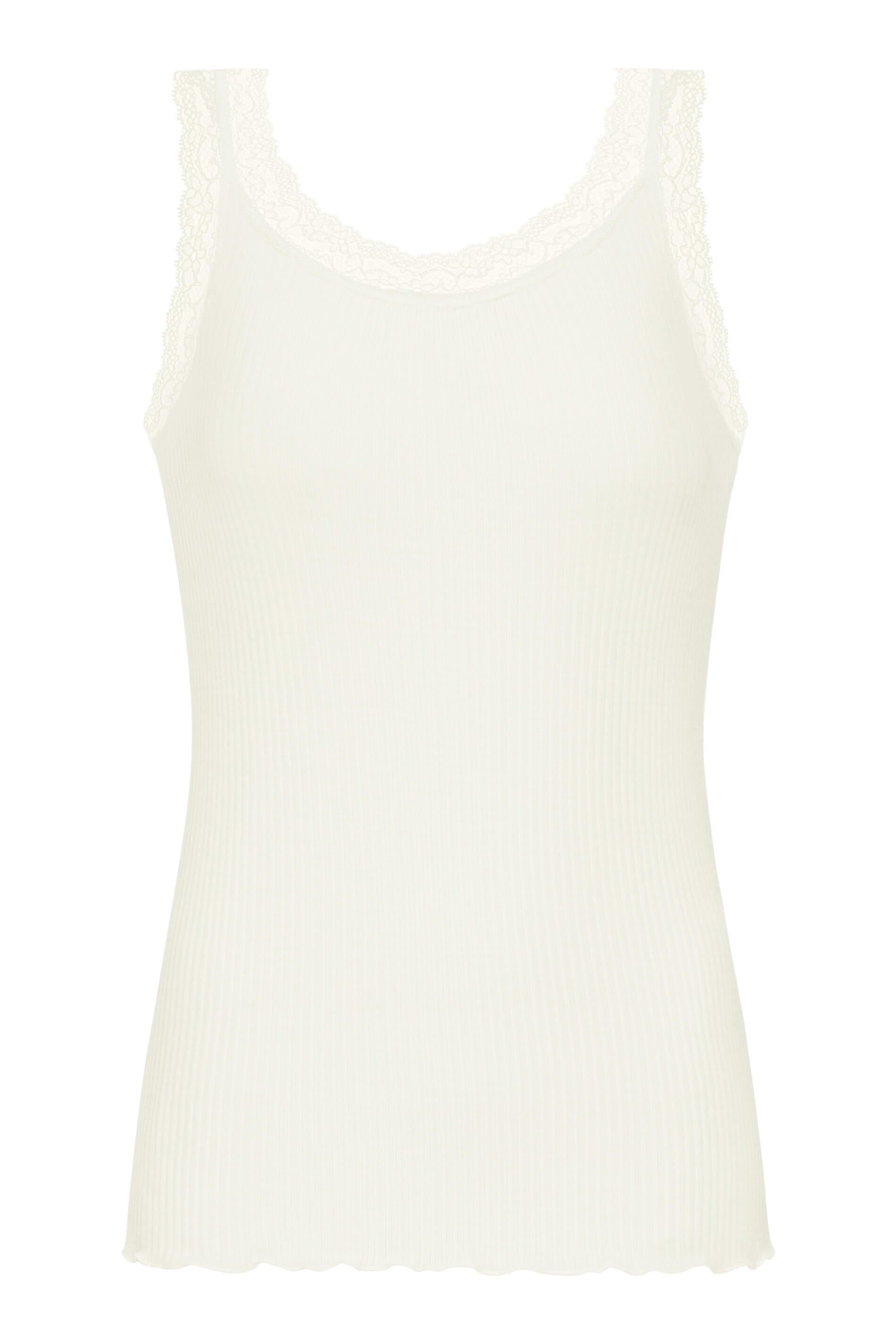 Top mit Spitzen-Details - 1204-oatmilk - Creme