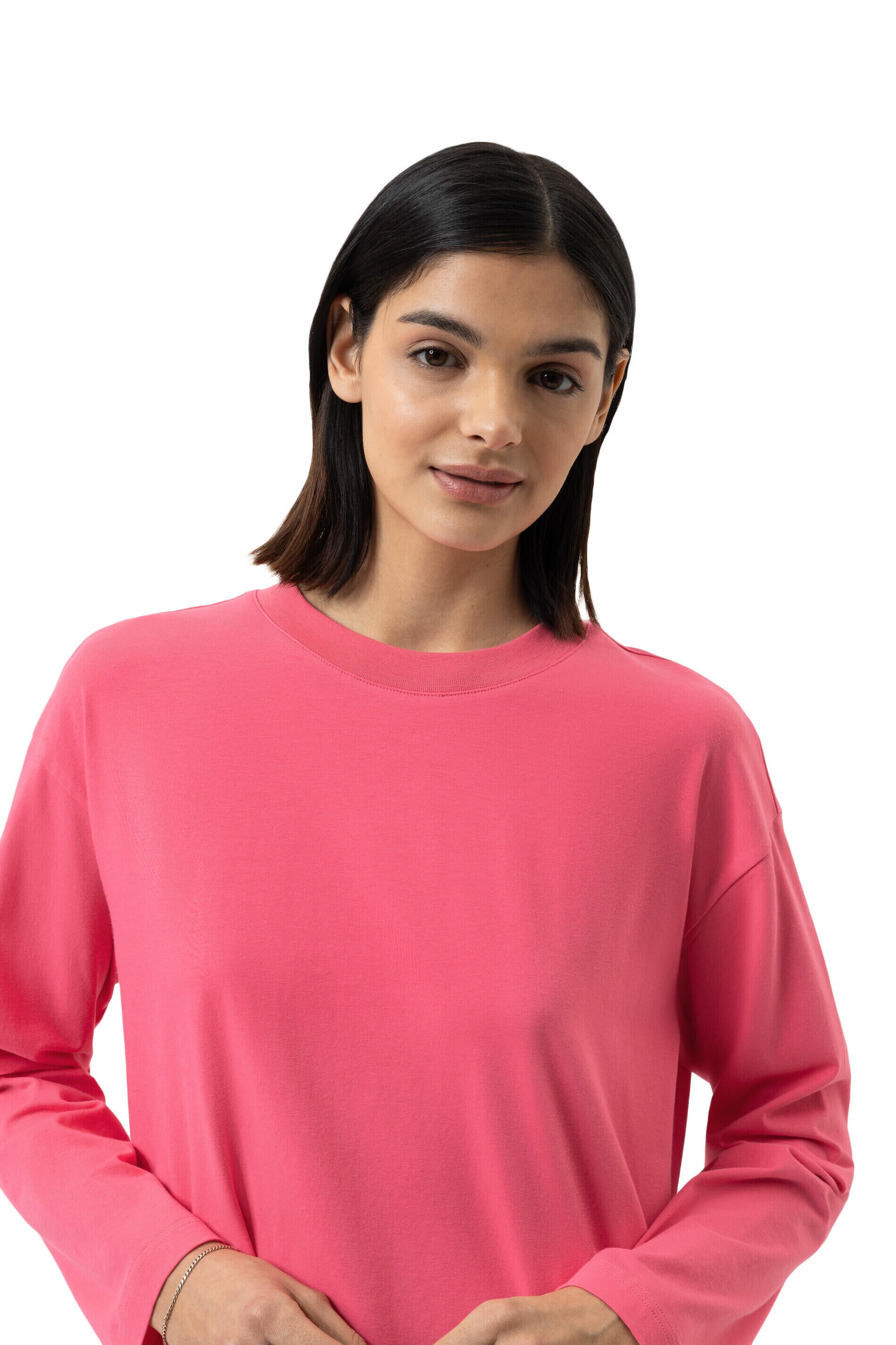 Langarmshirt aus Baumwolle - 1735-paradise pink - Pink