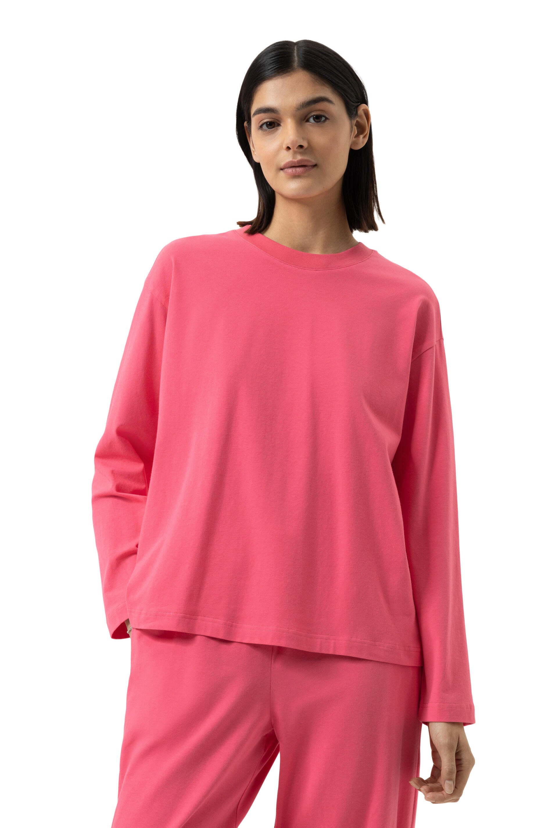 Langarmshirt aus Baumwolle - 1735-paradise pink - Pink