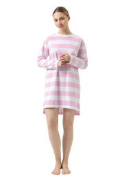 Nachthemd - 1718-soft pink - Pink | Weiß