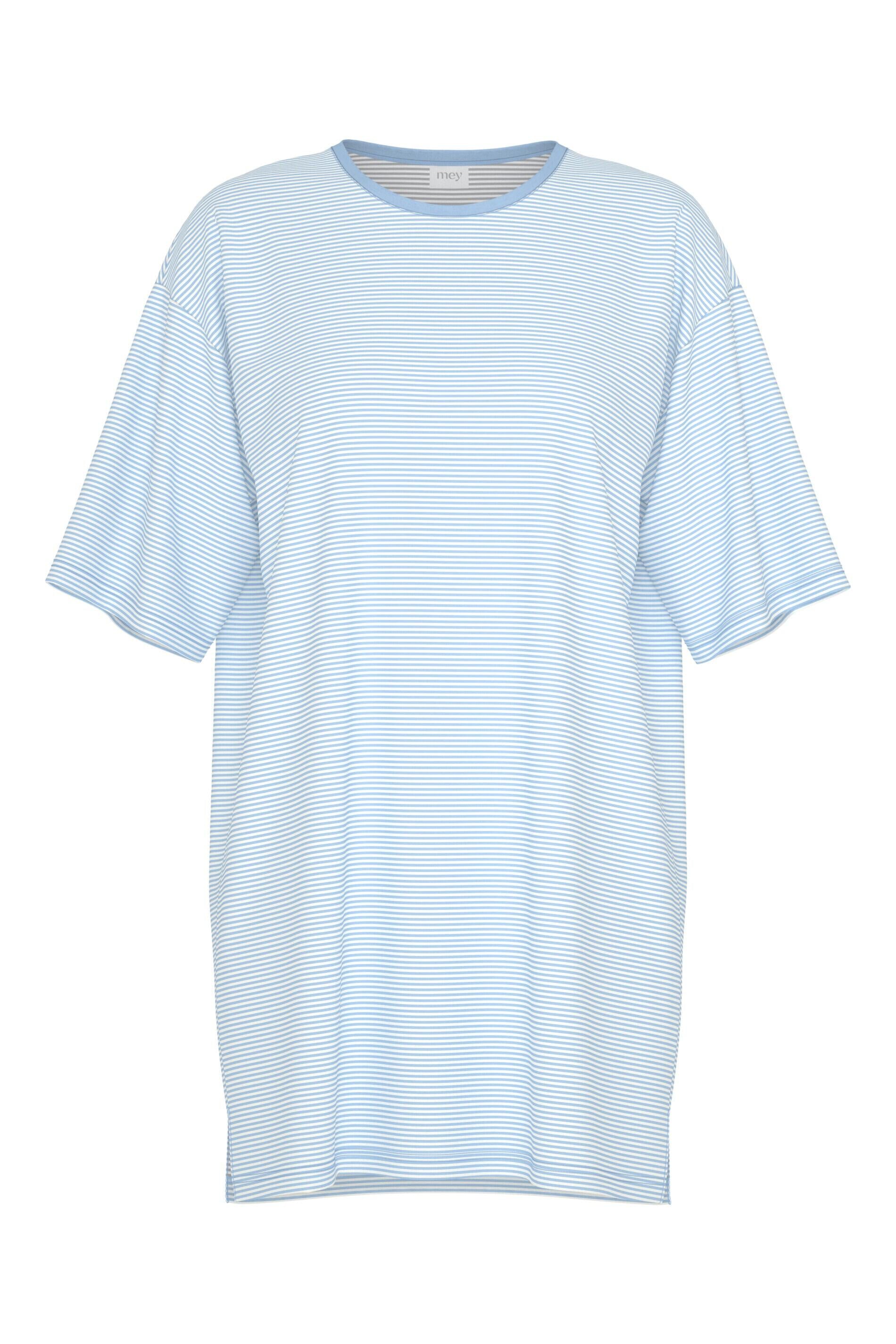 Schlafshirt gestreift - 1113-alice blue - Blau