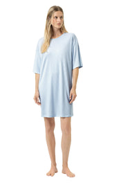 Schlafshirt gestreift - 1113-alice blue - Blau