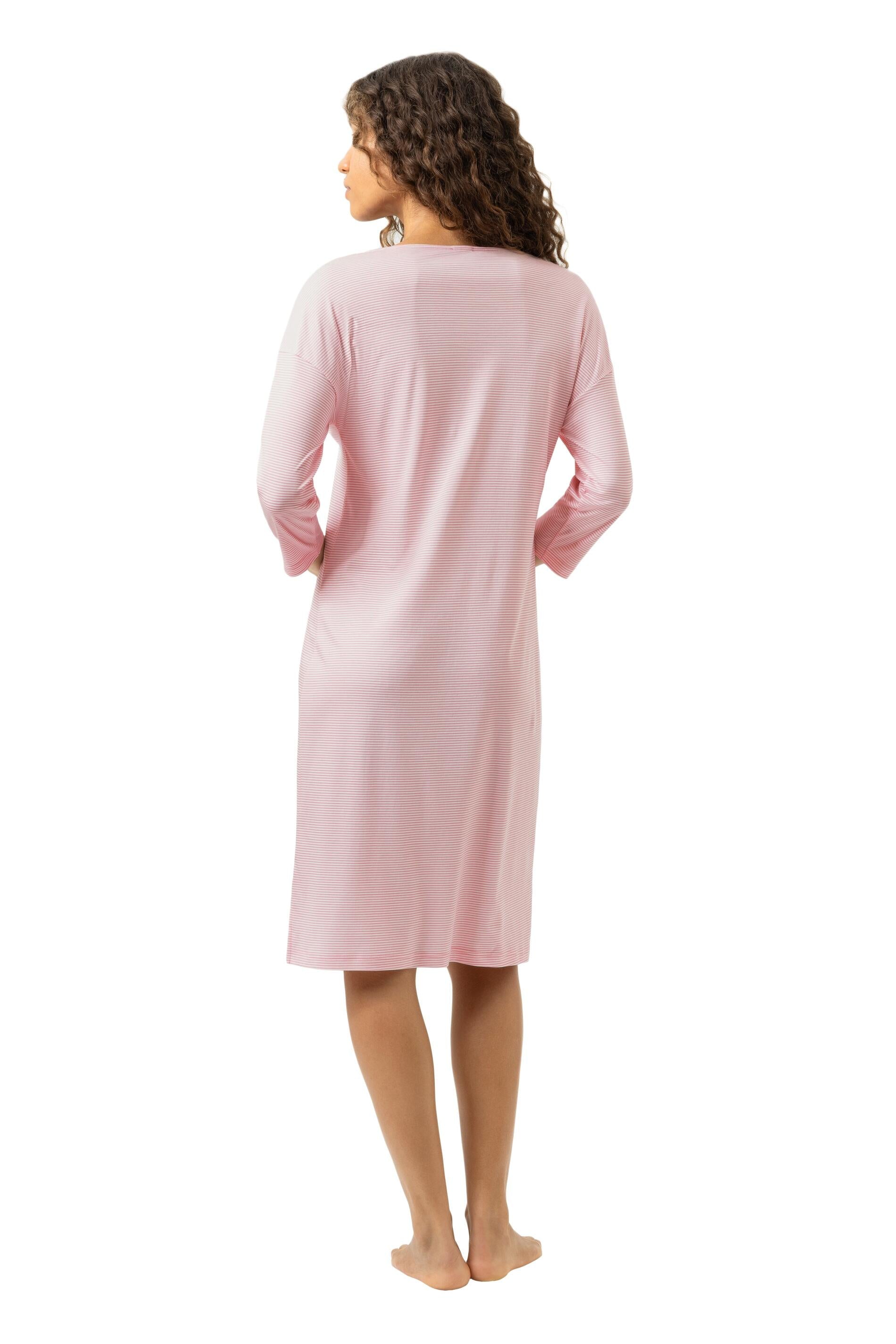 Nachthemd gestreift - 1114-bridal rose - Rosa