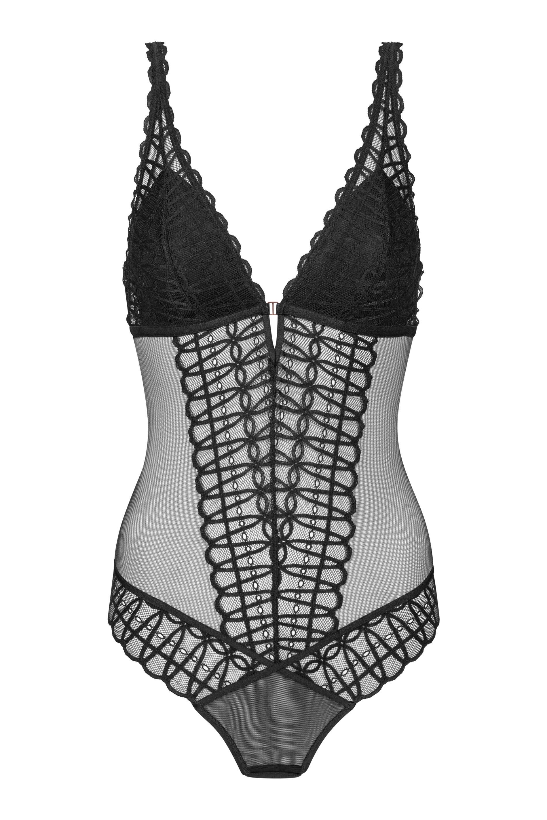 Body aus Spitze - 3-schwarz - Schwarz