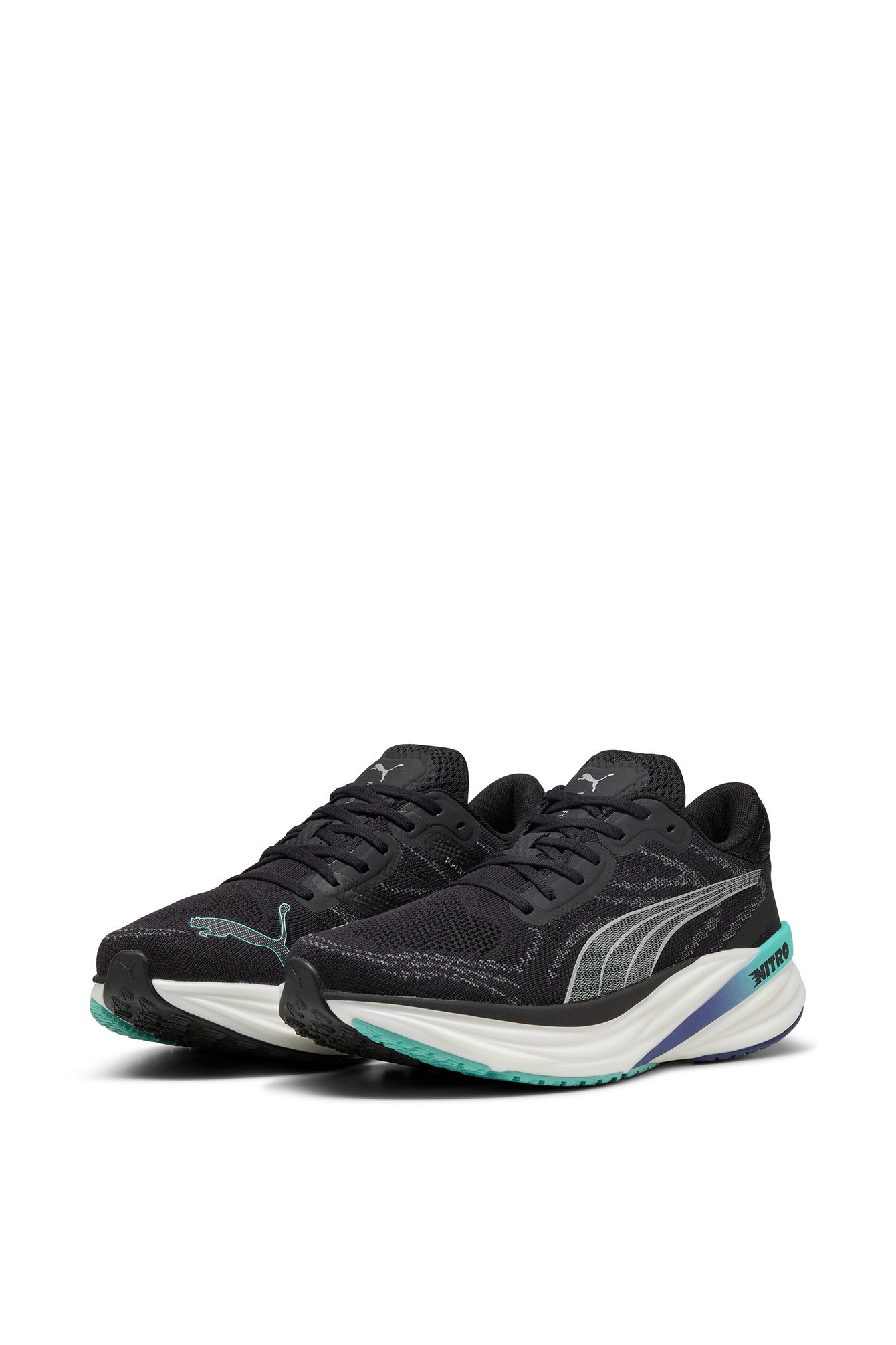 Laufschuhe MAGNIFY NITRO 2 - 018-PUMA Black-Aquatic-Blue Cr - Schwarz