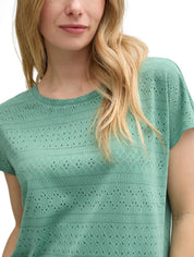 T-Shirt AJOUR Loose Fit - 13010-Faded Green - Grün