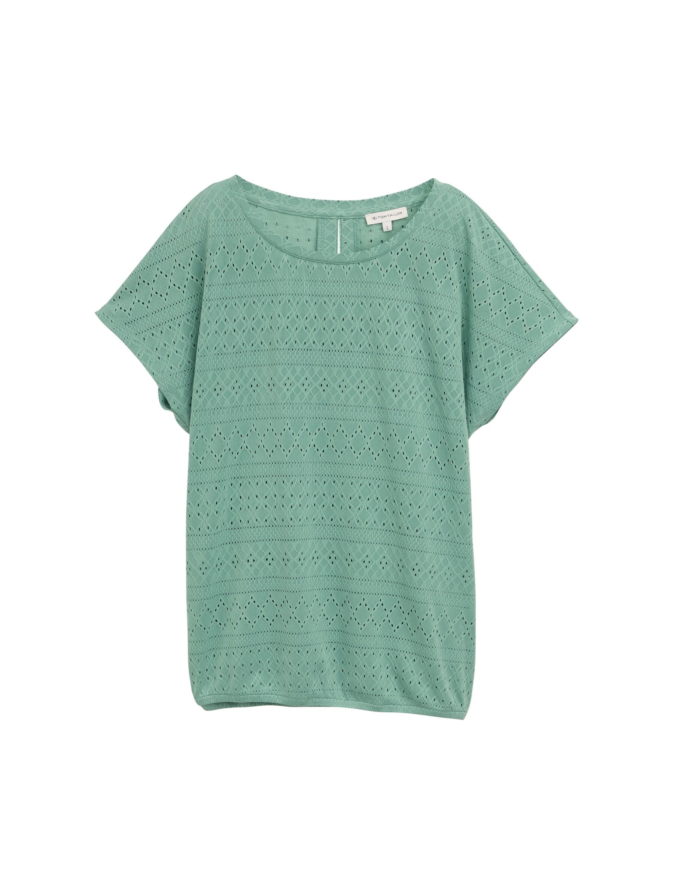 T-Shirt AJOUR Loose Fit - 13010-Faded Green - Grün