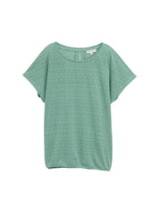 T-Shirt AJOUR Loose Fit - 13010-Faded Green - Grün