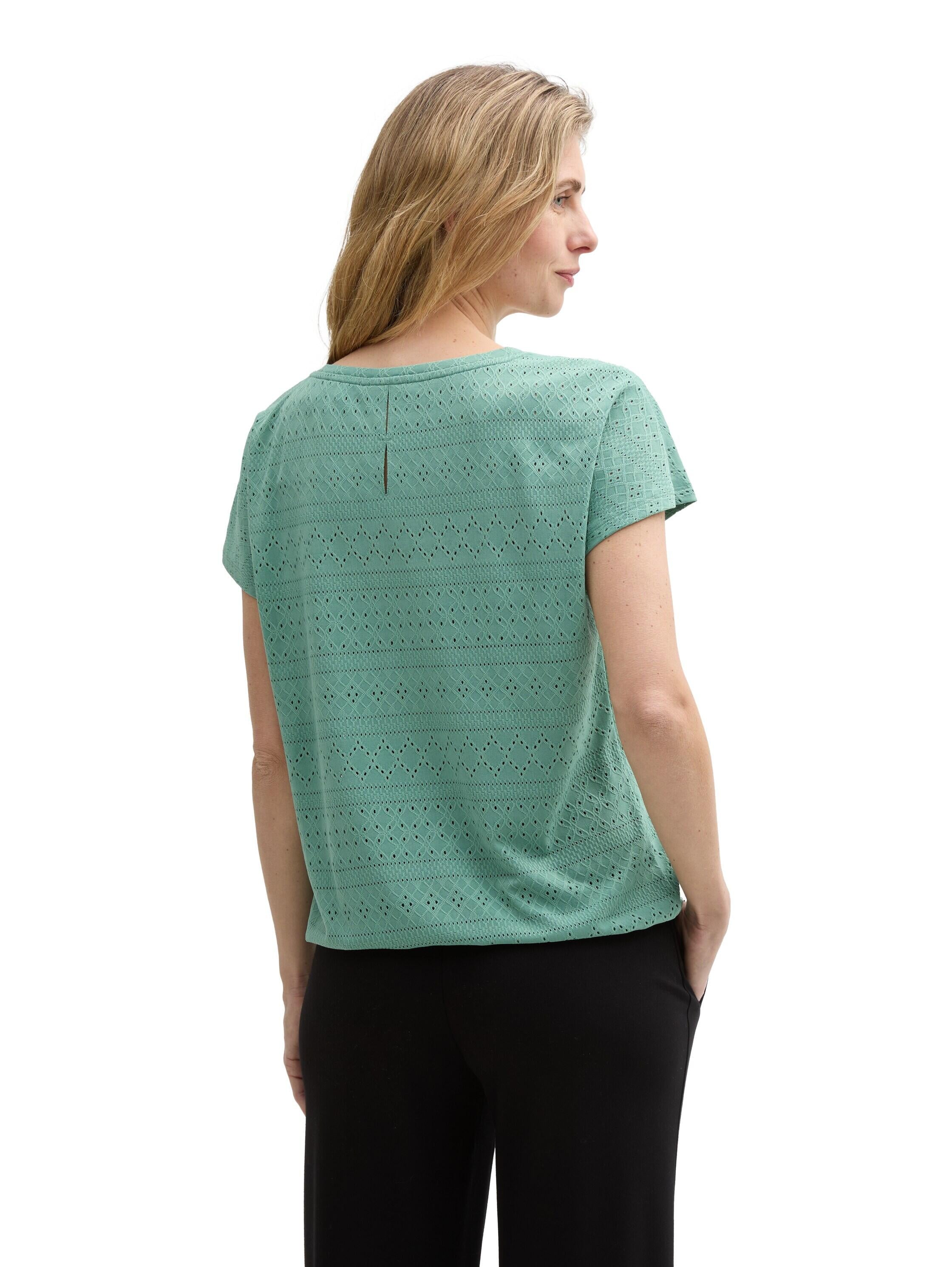 T-Shirt AJOUR Loose Fit - 13010-Faded Green - Grün