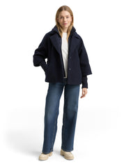 Bouclé-Jacke mit Steppeinsatz - 10668-sky captain blue - Blau