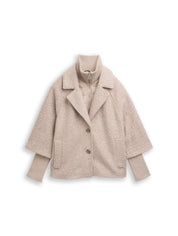 Bouclé-Jacke mit Steppeinsatz - 38230-boucle beige melange - Beige