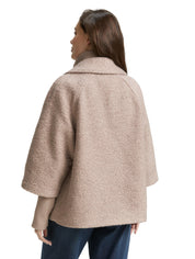 Bouclé-Jacke mit Steppeinsatz - 38230-boucle beige melange - Beige