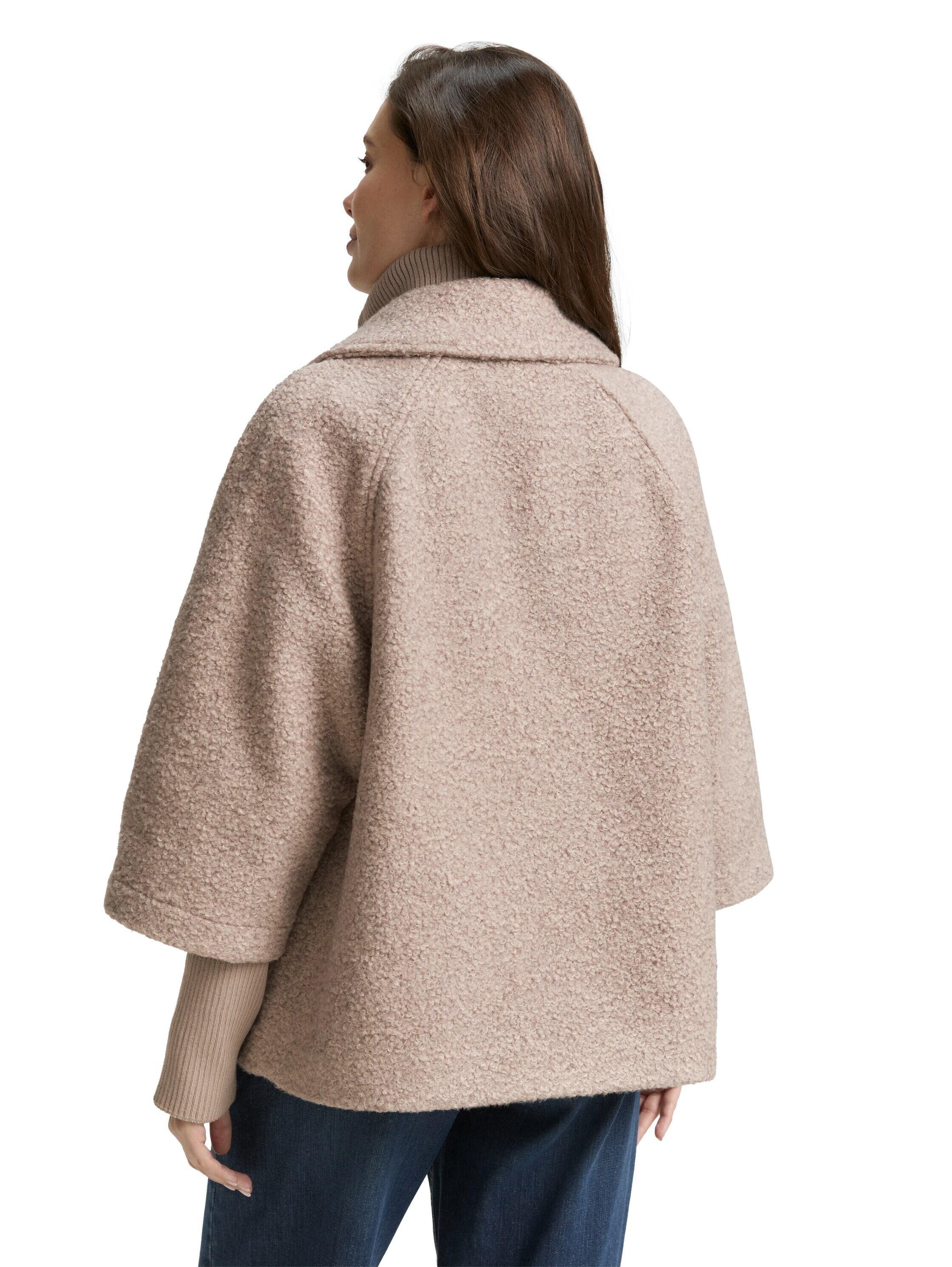 Bouclé-Jacke mit Steppeinsatz - 38230-boucle beige melange - Beige