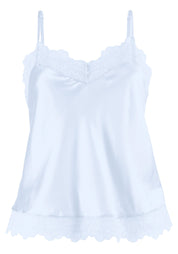 Schlaftop aus Seidenmix - 17-light blue - Blau