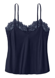 Schlaftop aus Seidenmix - 5995-dark blue - Blau