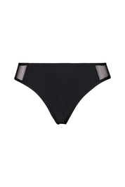 Bikini-Slip mit Mesh-Einsatz - 4215-black - Schwarz
