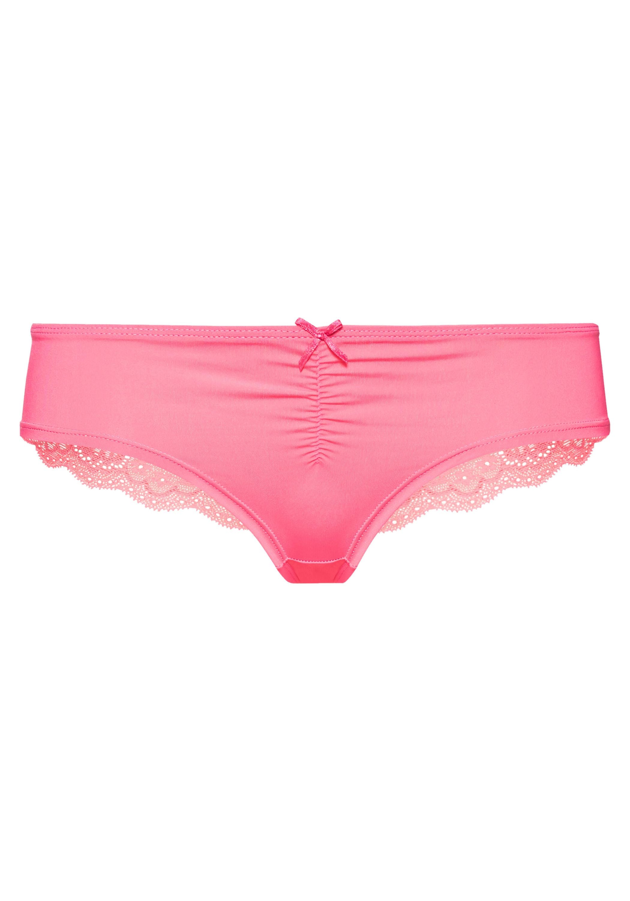 String mit Spitze - 24011-hot pink - Pink