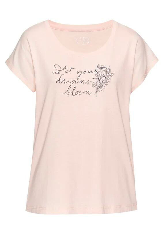 Schlaf-T-Shirt COZY DREAMS mit Print - 776-pink - Rosa