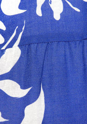 Sommerkleid Mini aus Viskosemix - 28880-cream-royal - Blau