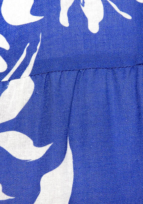 Sommerkleid Mini aus Viskosemix - 28880-cream-royal - Blau