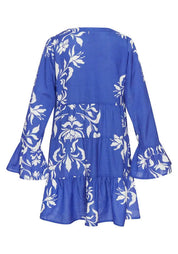 Sommerkleid Mini aus Viskosemix - 28880-cream-royal - Blau