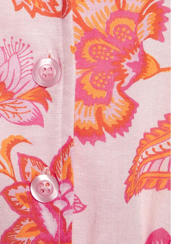 Hemdblusenkleid Mini aus Viskosemix - 12532-pink-orange - Rosa