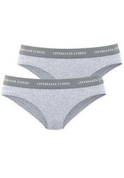 Bikinislip "mit softem Logobund" - 7279-2x grey mela - Grau