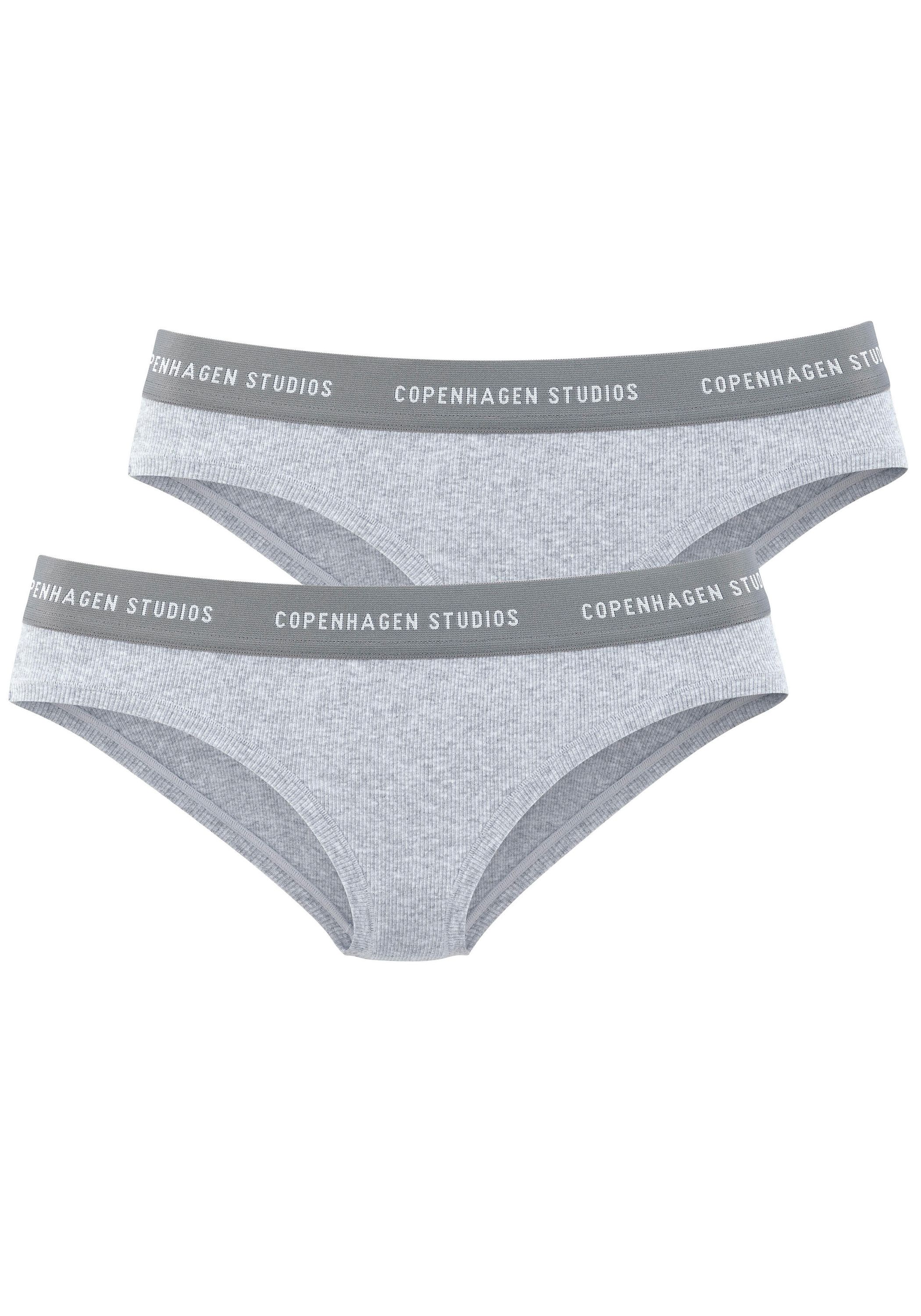 Bikinislip "mit softem Logobund" - 7279-2x grey mela - Grau