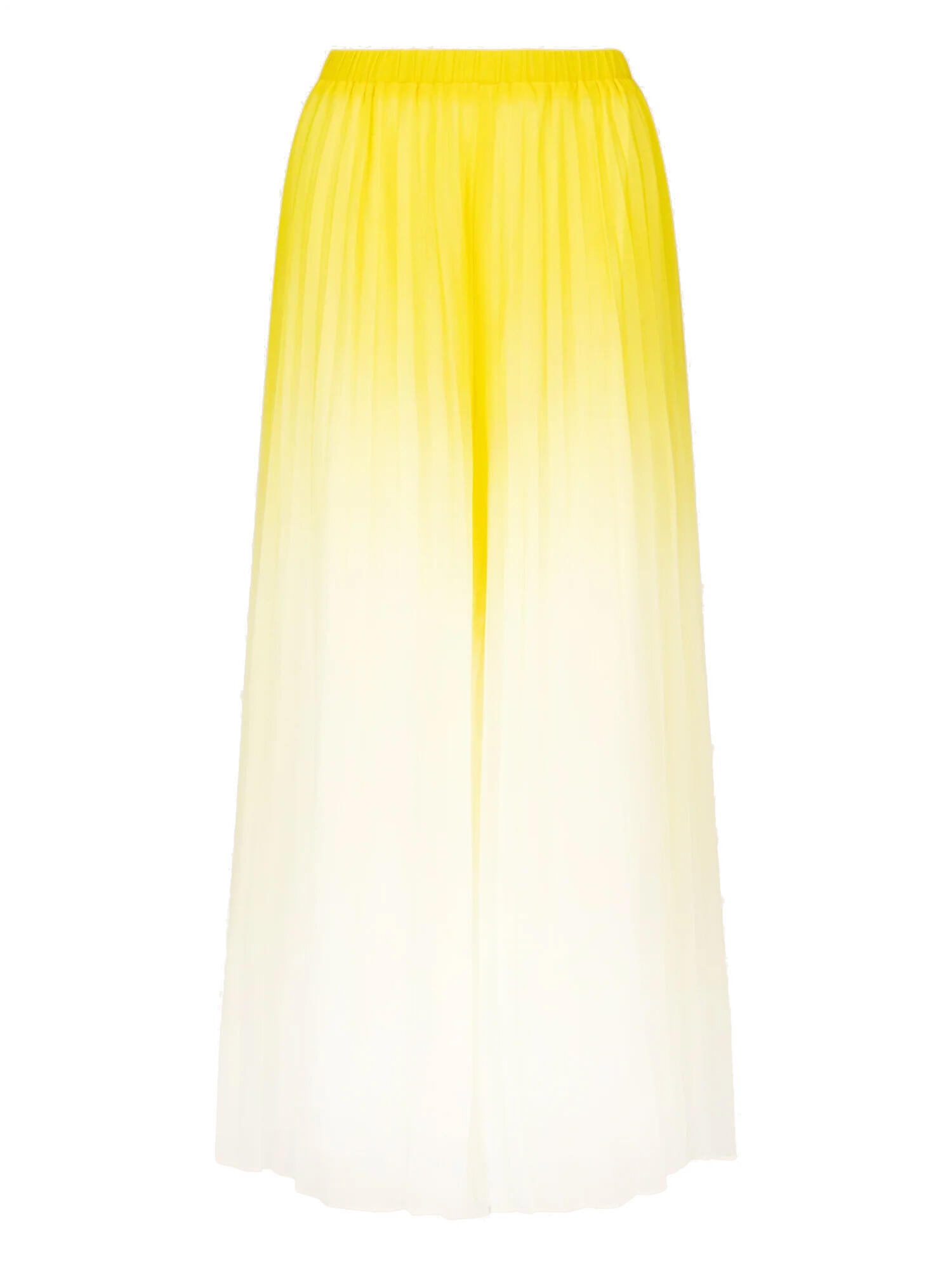 Plisseehose  Wide Leg - vanille-creme - Gelb