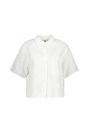 Kurze Bluse aus Musselin - 1183-Silky White - Weiß