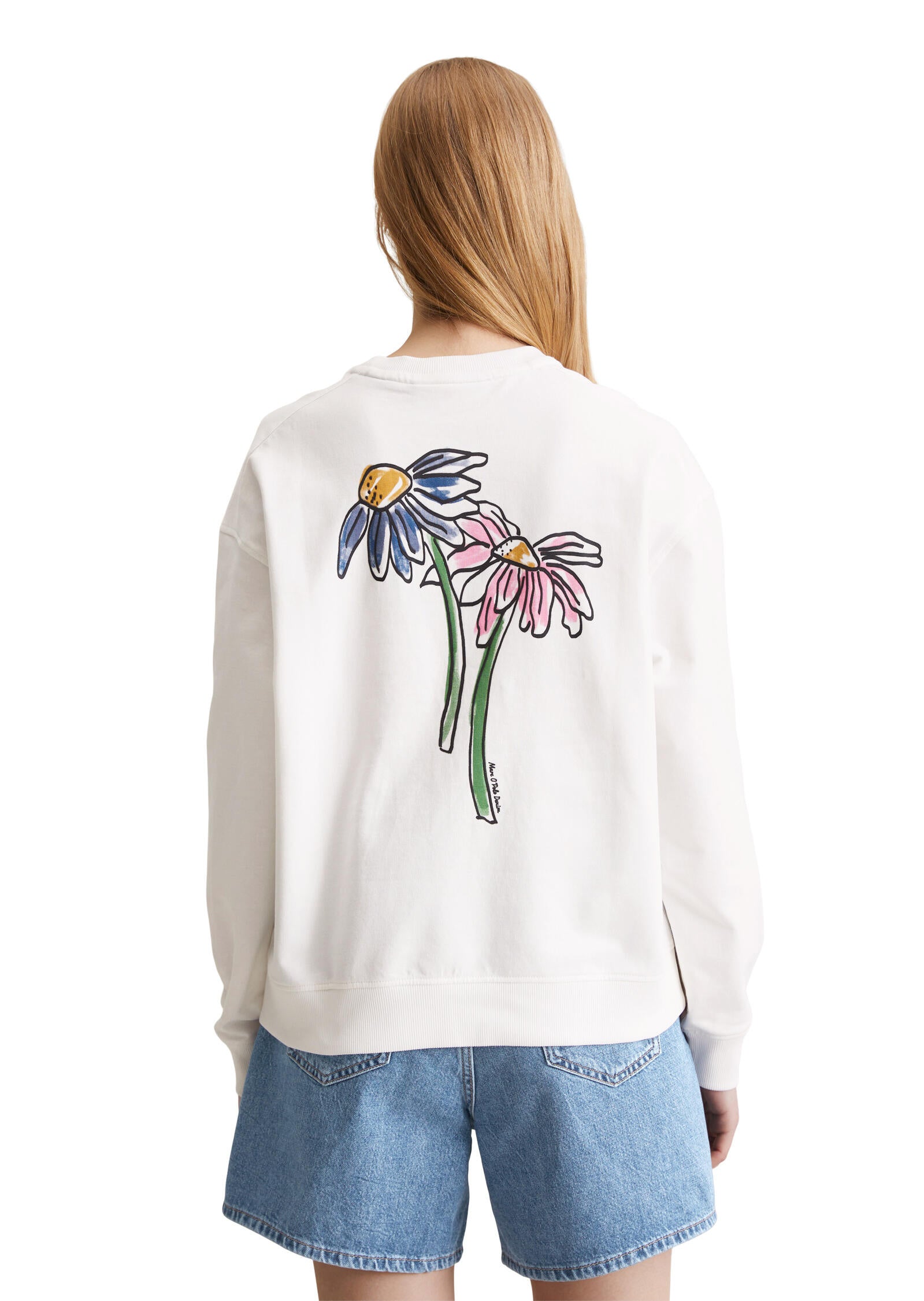 Sweatshirt Oversized Fit aus Baumwolle - 1183-Silky White - Weiß