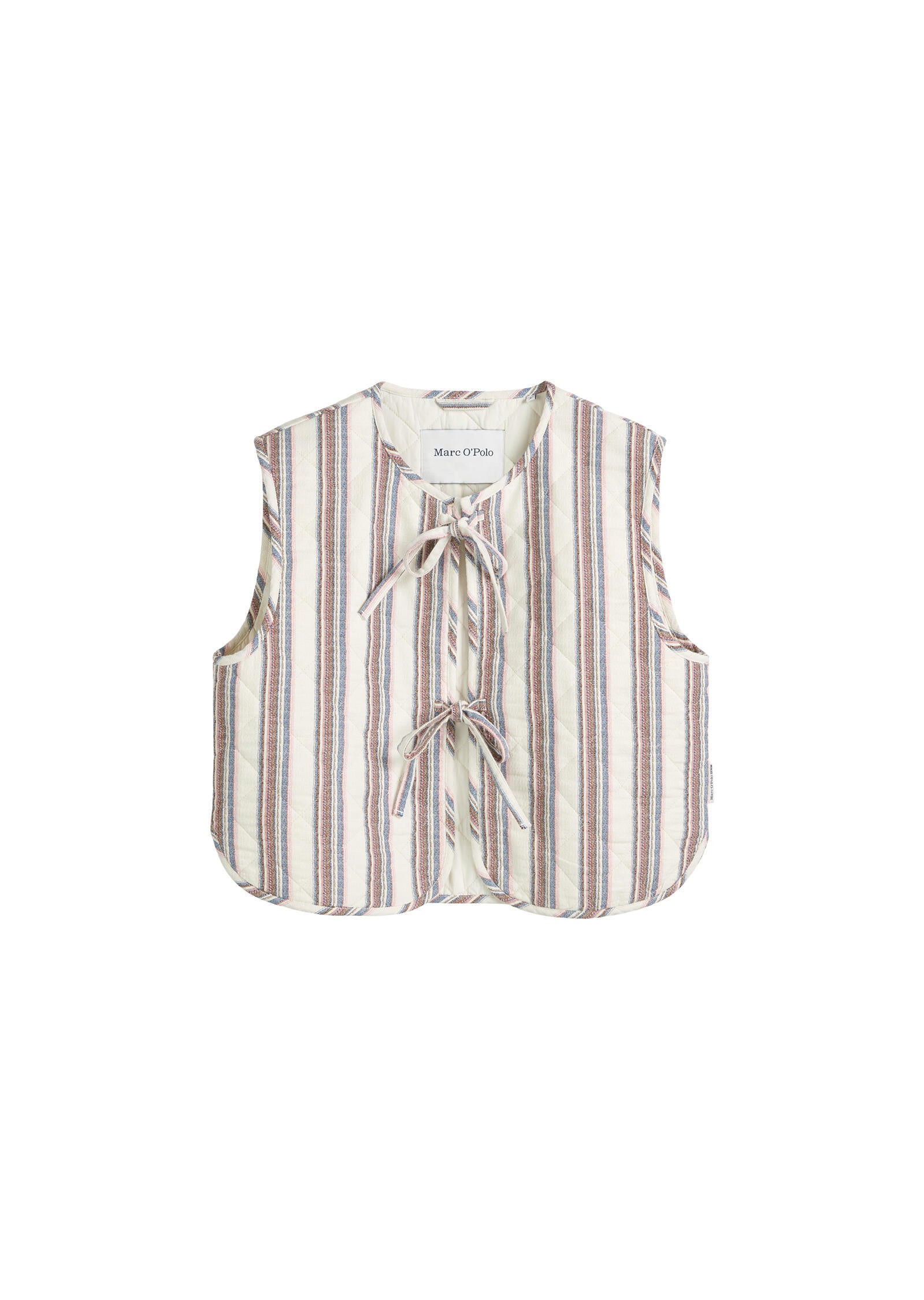 Weste gestreift Regular Fit - 1257-Offwhite_Multi_01 - Weiß