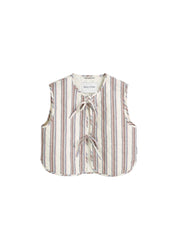 Weste gestreift Regular Fit - 1257-Offwhite_Multi_01 - Weiß