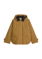 Feldjacke oversized mit aufliegendem Kragen - 1665-Wood Grain - Braun