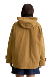 Feldjacke oversized mit aufliegendem Kragen - 1665-Wood Grain - Braun