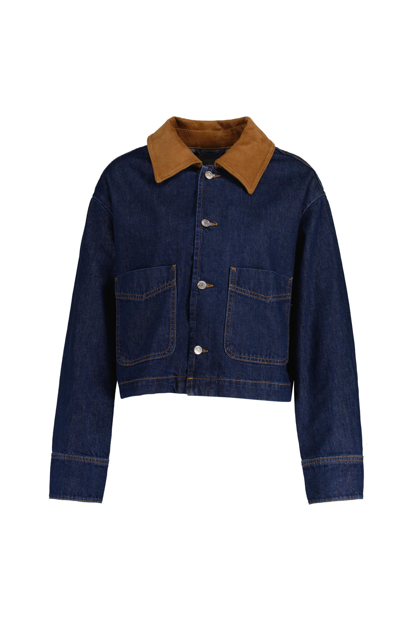 Jeansjacke mit Cord-Kragen - 4460-Dark Blue_Multi_21 - Blau