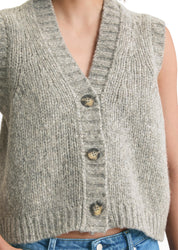 Cardigan Relaxed Fit - 0910-Stone Melange - Grau